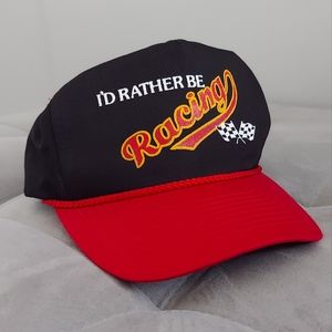 Vintage 90's "I'd Rather Be Racing" Snapback Hat/Cap